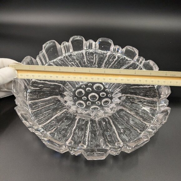 Vintage Humppila Finland Brutalist Style Art Glass 10" Bowl / Serving Dish - Picture 8 of 8